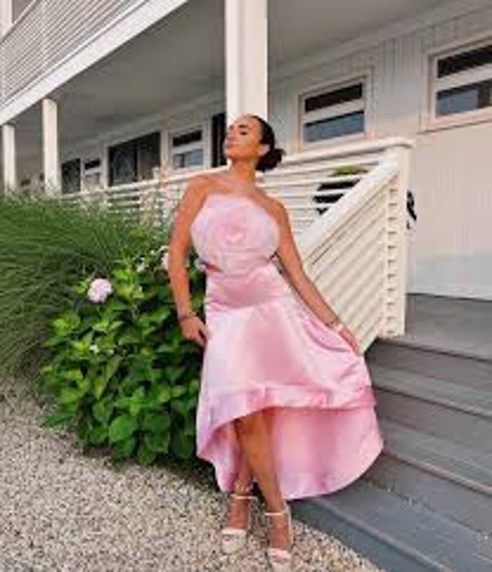 Cynthia Rowley Organza Flower Pink Bandeau Top + Livia Satin Skirt Size S + 2